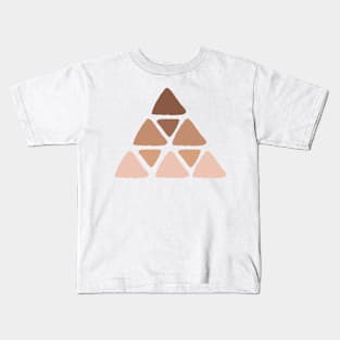 Simple Minimalist Boho Warm Toned Abstract Triangle Pyramide Design Kids T-Shirt